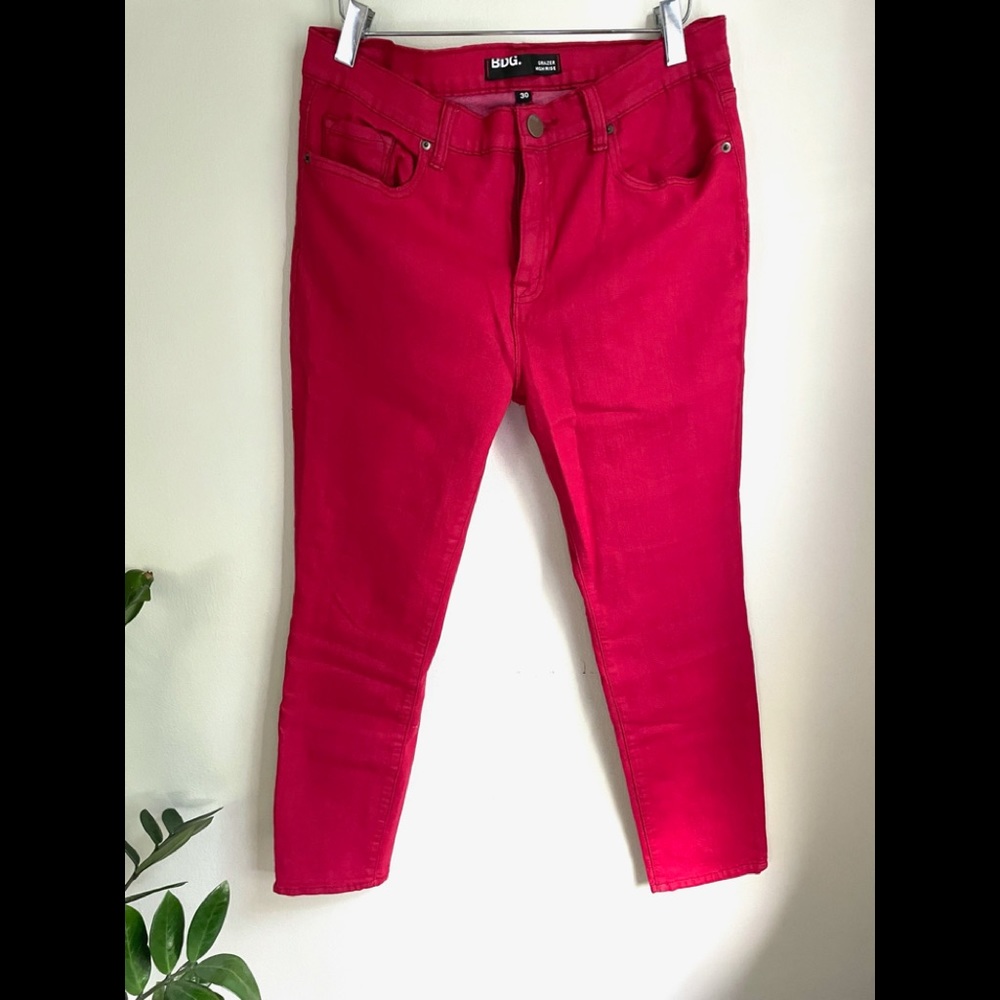 BDG grazer high rise red stretch denim size 30